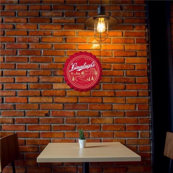 Leinenkugels Beer Metal Bottle Cap Sign Garage Shop Bar Man Cave Outdoor LARGE - Picture 3 of 6